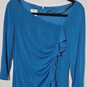 Suzi Chin for Maggy Boutique Blue Long Sleeve Dress